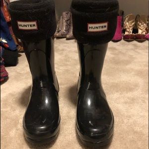 Hunter rain boots with boot socks